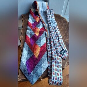 Vitaliano Pancaldi Silk Geometric Pattern Tie